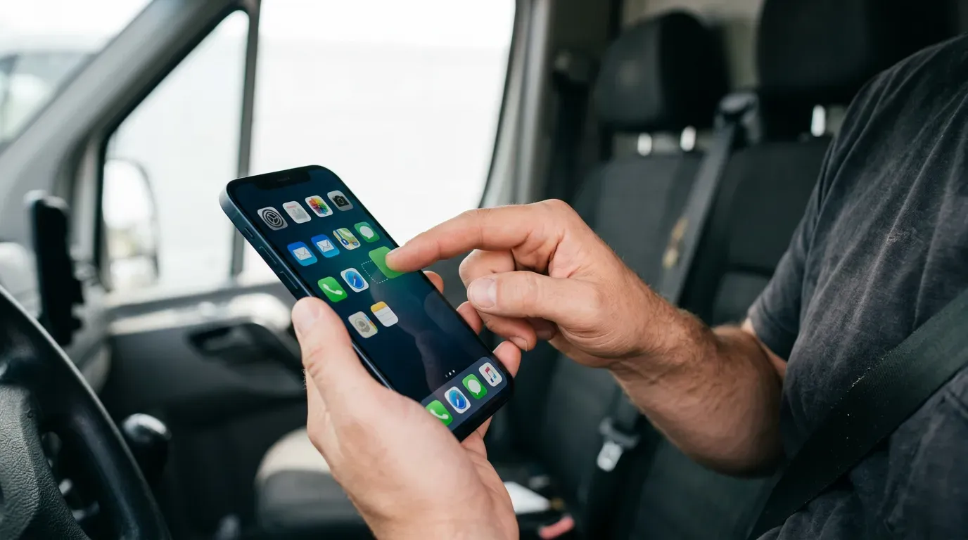 Hånd som legger til app-ikon på hjemskjerm